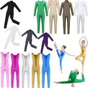 Girls Shiny Gymnastics Ballet Dance Leotard Jumpsuit Unitards Training Dancewear
