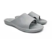 Archline Rebound Orthotic Slides Flip Flop Thongs Slip On Arch Support - Stone Grey