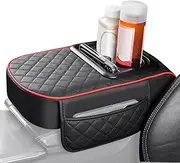 Generico Car Center Console Cover, Car Cushion Cover Pad with Armrest Pillow, Console Booster Pad with Drink Cup Holder, Comfortable Armrest Box Cover for Car and SUV, Protective Console Cushion
