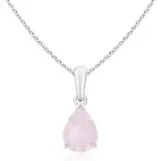 Pear-Shaped Rose Quartz Solitaire Pendant