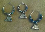wine glass charms pretty girl set of 4 free shipping unique set