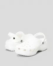 [Crocs] Crocs Women's Classic Platform Clogs Shoes in White Size M7W9 M7W9 White