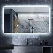 Simplus LED Wall Mirror Rectangle Bathroom Mirrors for Wall Mounted Anti-Fog Smart Touch Switch Vanity Makeup Mirror 120x70CM(Backlit Light)