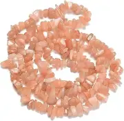7-8mm Natural Sunstone Chip Gemstone Rough Uncut Chip Smooth Nugget 1 Strand 34"