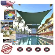 Heavy Duty 12' x 19' Green Sun Shade Sail - Waterproof & Durable