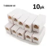 10-PACK RJ45 8P8C Ethernet F/F Straight Thru Network Inline Coupler, T-6001W-10