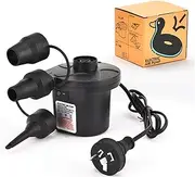 Quick-Fill Electric Air Pump with 3 Nozzles, Ideal for Inflating and Deflating Pools, Air Mattresses, and More