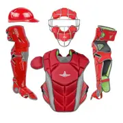 All-Star MVP-PRO Traditional Mask Adult Baseball Catcher's Package - Scarlet