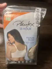 Playtex 18 Hour Posture Boost Front Close Bra Size 40C Nude NEW