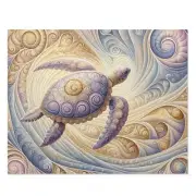 Puzzle (120, 252, 500-Piece) Seashell Sea Turtle Spirals Serene Nature Animals