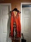 Henna Women's Dashiki Print Orange Sleeveless Dress