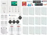 R03 WIFI 4G Internet TUYA APP Wireless Home Security Burglar Alarm System+RFID
