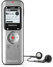 Philips 2 MIC Stereo 8GB in-Built Battery FM Radio Audio Voice Recorder Silver