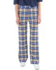 Woolrich Tartan Checked Linen-Blend Palazzo Pant