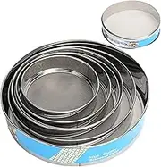 QANYEGN 6Pcs Round Sieve Fine Mesh, Stainless Steel Round Fine Mesh Flour Sifter, Baking Round Sieve for Bake Decorate Cakes, Pies, Pastries, Cupcakes