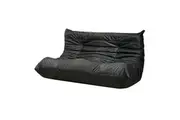 Levede Caterpillar Lazy Sofa 2-Seater Floor Lounge Black