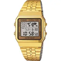 在飛比找ETMall東森購物網優惠-CASIO 卡西歐 地圖復刻方型金錶(A-500WGA-9D