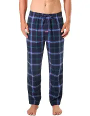 [Mitch Dowd] Miles Check Cotton Flannel Sleep Pant in Navy