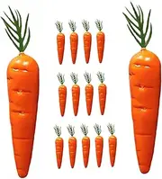 RORPOIR 15pcs Miniature Foam Carrots Artificial Easter Carrot Model Mini Fake Carrot Mini Craft Carrots Vegetable Props for Crafts Micro Easter Party Home Decorations