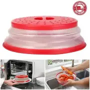 Collapsible Microwave Plate Cover Lid Food Dish Vented Splatter Shield Guard New