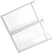 NOLITOY 2pcs Makeup Jewellery Organiser Case Plastic Lipstick Storage Box for Nail Polish Lipstick Cosmetics Office School