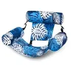 Pool Floats Chairs Adult,Inflatable Pool Lounge,Plant Pattern Floating Mat Ha...