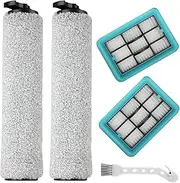 4-Pack For Bissell Crosswave Replacement Parts 3831, Roller Brush & Filter Replacement For Bissell 3831, HF2, 3845, 3847, 3848, Boost Cleaning Power & Extend Vacuum Life