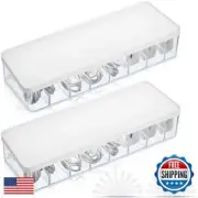 Tatuo 2 Pcs Cable Organizer with 20 Wire Ties, White Clear Plastic Cord Stora