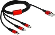 DeLOCK 3-in-1 USB Charging Cable for Lightning/Micro USB/USB Type C 1 m