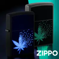 在飛比找momo購物網優惠-【Zippo】大麻葉點陣圖-螢光(美國防風打火機)