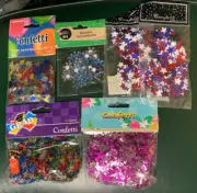 6 Assorted Packages Confetti Scrapbooking/Cards/ Baby Shower/Party/Decorations