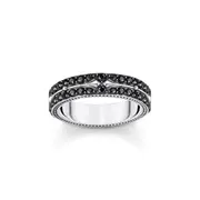 Buy Decorated band ring with black zirconia by Thomas Sabo online - THOMAS SABO Australia