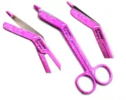 Pink Dew Drops Pattern Color Lister Bandage Scissors 5.5" (14cm),Stainless Steel