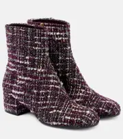 [Gianvito Rossi] Gianvito Rossi 45 bouclé ankle boots AU 9 red