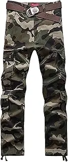 [JEShifangjiusu] Mens Multi-Pocket Straight Tactical Pants Lightweight Cotton Outdoor Military Cargo Trousers Loose Hiking Pant