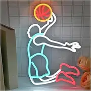 Sign Lamp Basketball Sports Neon Light For Wall Decoration LED Sign Bedroom Store Decoration USB Dimmable Switch 29cm×42cm