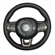 Leather Car Steering Wheel Hand-stitch on Wrap Cover For Jeep Compass Renegade