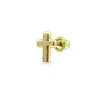 Tiny Helix Cartilage Solid Cross 1 Piece Stud Earring 14K Gold