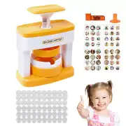 Button Maker Badge Machine DIY Button Badge Pin Presser with 48 Badges Craft Kit