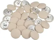 sourcing map 30pcs 32L Fabric Cloth Covered Button 20mm Metal Shank Round Sewing Buttons for Suits Dress Blouses, Beige