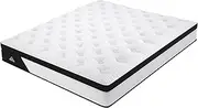 STARRY EUCALYPT Double Size Mattress 18cm Thick Duracoil Bonnell Spring, Euro Top Bed Mattress with High Density Memory Foam and Enhanced Edge Support in Medium Firmness, Topper Mattress Pad
