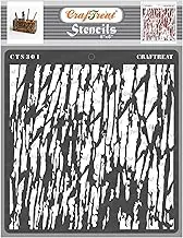 CrafTreat Wood Texture Stencils for Painting Wood, Canvas, Wall Art, Journal Notebook, Craft Home Decor & Scrapbook - Tree Bark - 6x6 Inches - Reusable DIY Painting Stencils - Wood Grain Wall Stencil