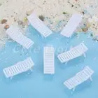 20Pcs White Model Sling Chair Plastic 1:75 Scale for Pool Beach Dollhouse Layout