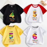 在飛比找ETMall東森購物網優惠-生日周歲女寶寶數字半袖薄款T恤