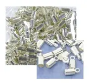 Silver Plated Necklace Cord End Tip Beads Caps W/loop 9x4mm(fit 3mm Cord)