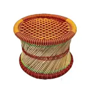 Nupremo® Handmade Finest Bamboo Indoor/Garden Stool, Muddi Red, Orange Set of 1