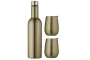Double Wall Insulated Wine Traveller Set (Champagne Gold)
