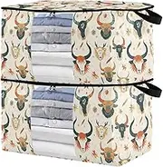 sanluoli 60L 2 Pack Under Bed Storage Containers with Reinforced Handles, clear window Closet Storage Bag
