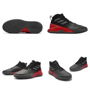 【adidas 愛迪達】籃球鞋 Ownthegame 男鞋 黑 紅 緩震 透氣 基本款 運動鞋 愛迪達(EG0951)