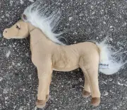 Excellent Aurora A&A Palomino Horse Plush Toy w/Diamond Mark-White Mane/Tail